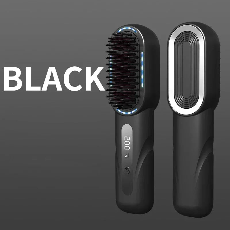 Portable Wireless Rechargeable Hair Straightener Comb