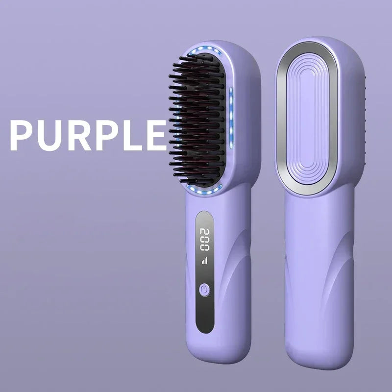 Portable Wireless Rechargeable Hair Straightener Comb