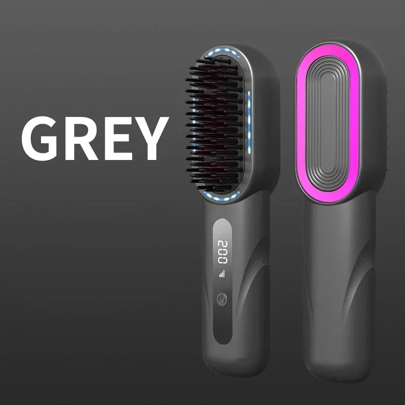 Portable Wireless Rechargeable Hair Straightener Comb
