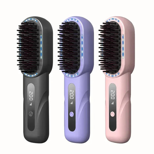 Portable Wireless Rechargeable Hair Straightener Comb