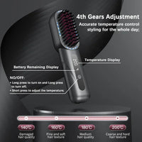 Portable Wireless Rechargeable Hair Straightener Comb